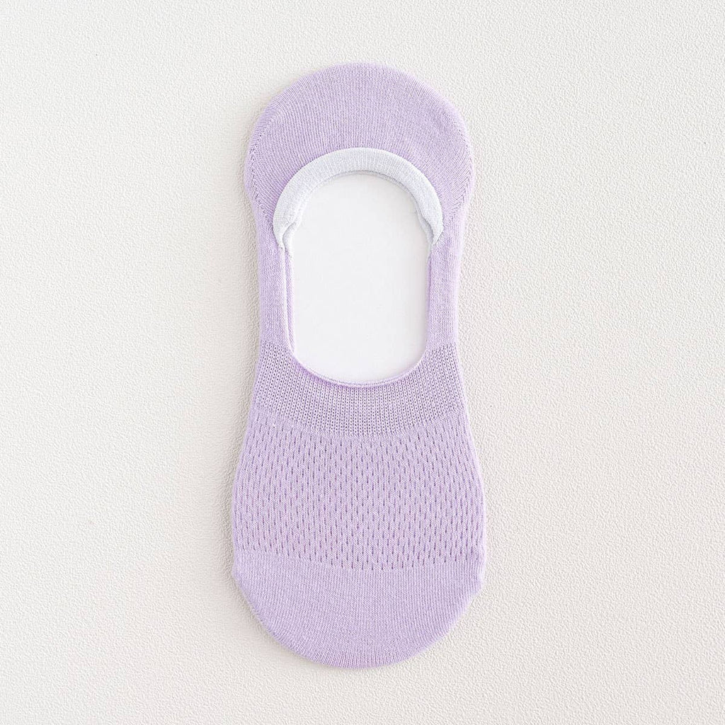 Mesh Solid No Show Socks