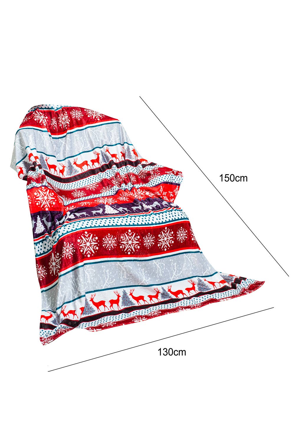 Christmas Elk Print Reversible Sherpa Fleece Blanket
