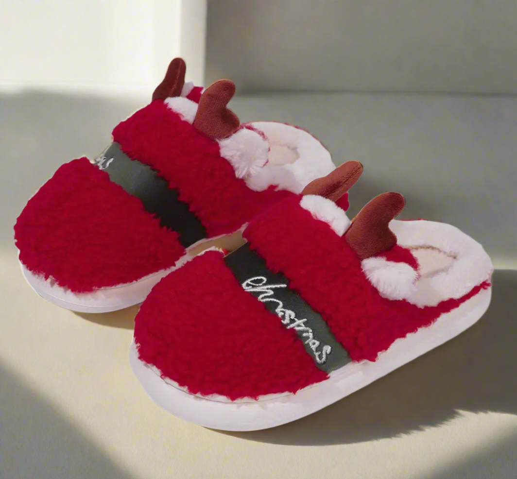 Christmas Deer Plush Comfy Slippers