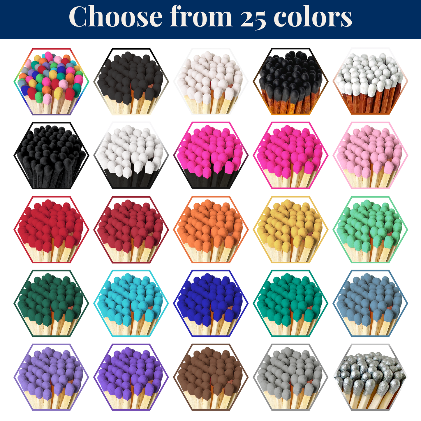 4" Matches in Chic Cork Top Jar - Colors of Your Choice