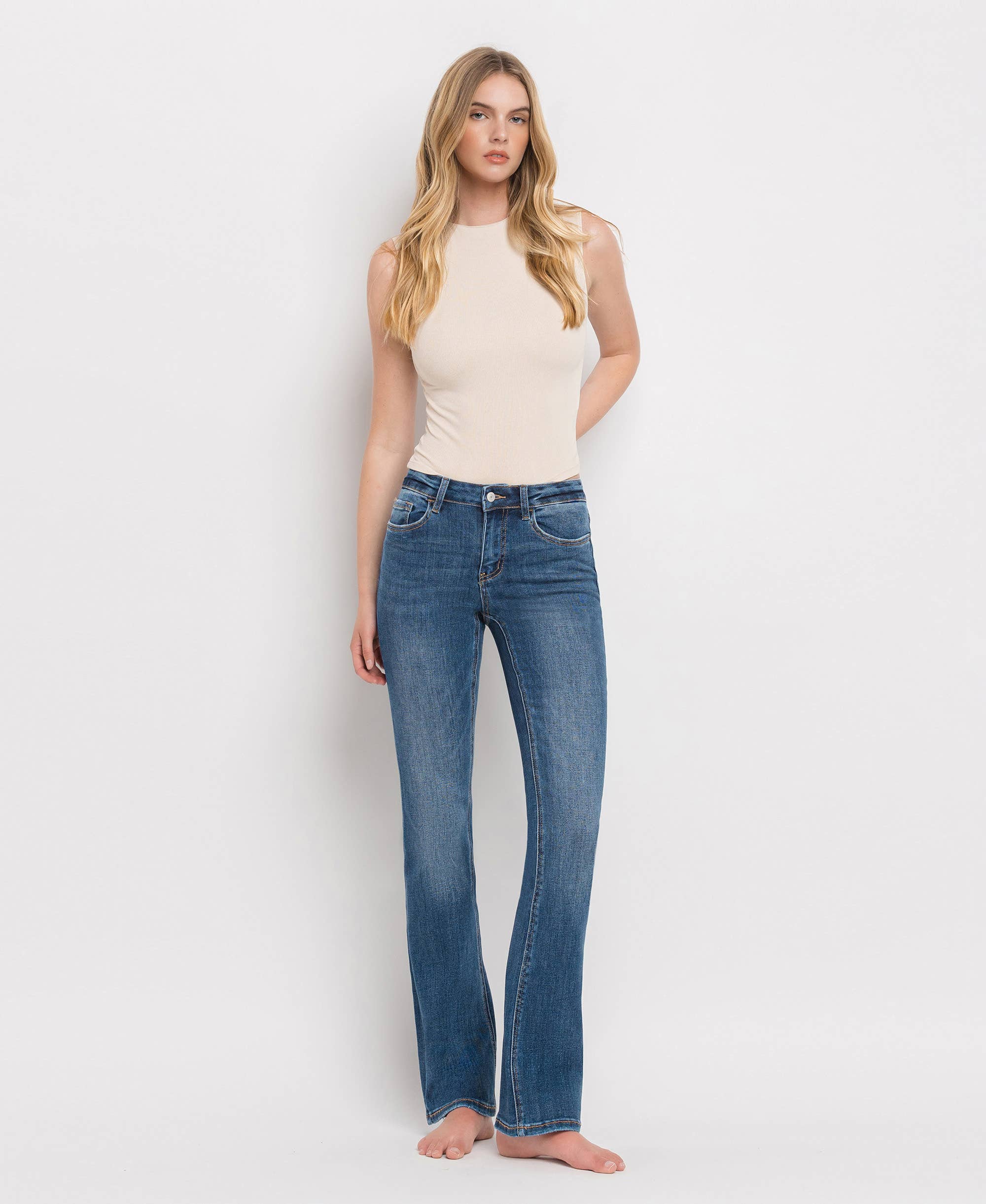MID RISE BOOTCUT JEANS