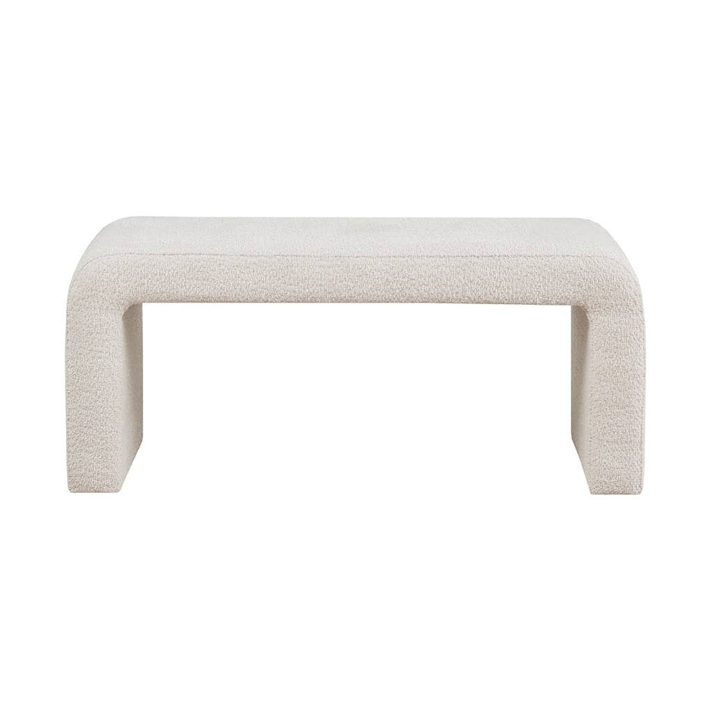 Cream Transitional Boucle Waterfall Accent Bench