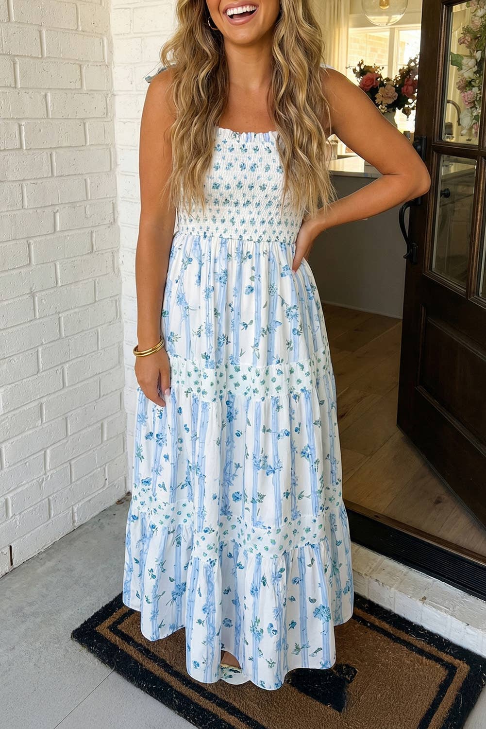 Floral Smocked Tied Straps A-Lined Dress (PRE🤍ORDER