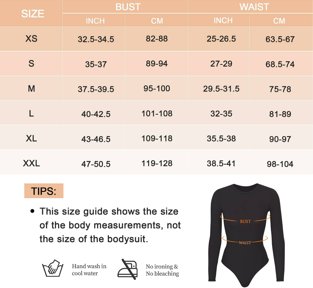 Long Sleeve Bodysuit Shapewear Crew Neck Thong