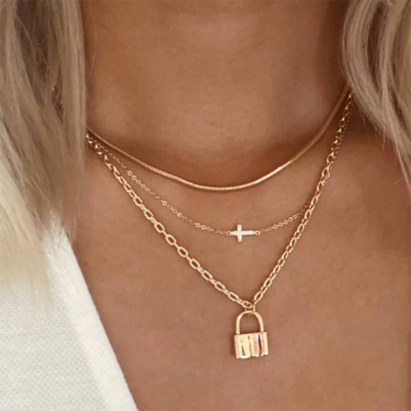 18K STAINLESS STEEL LAYERED NECKLACE