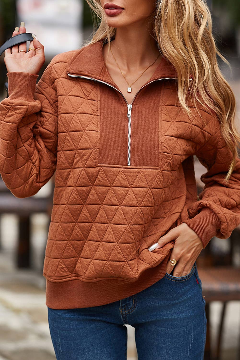 Solid Casual Shift V Neck Pullover Sweatshirt