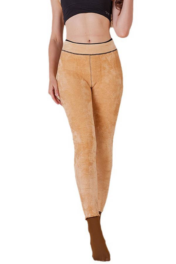 Winter warm fleece tights w/ sculpting butt tight