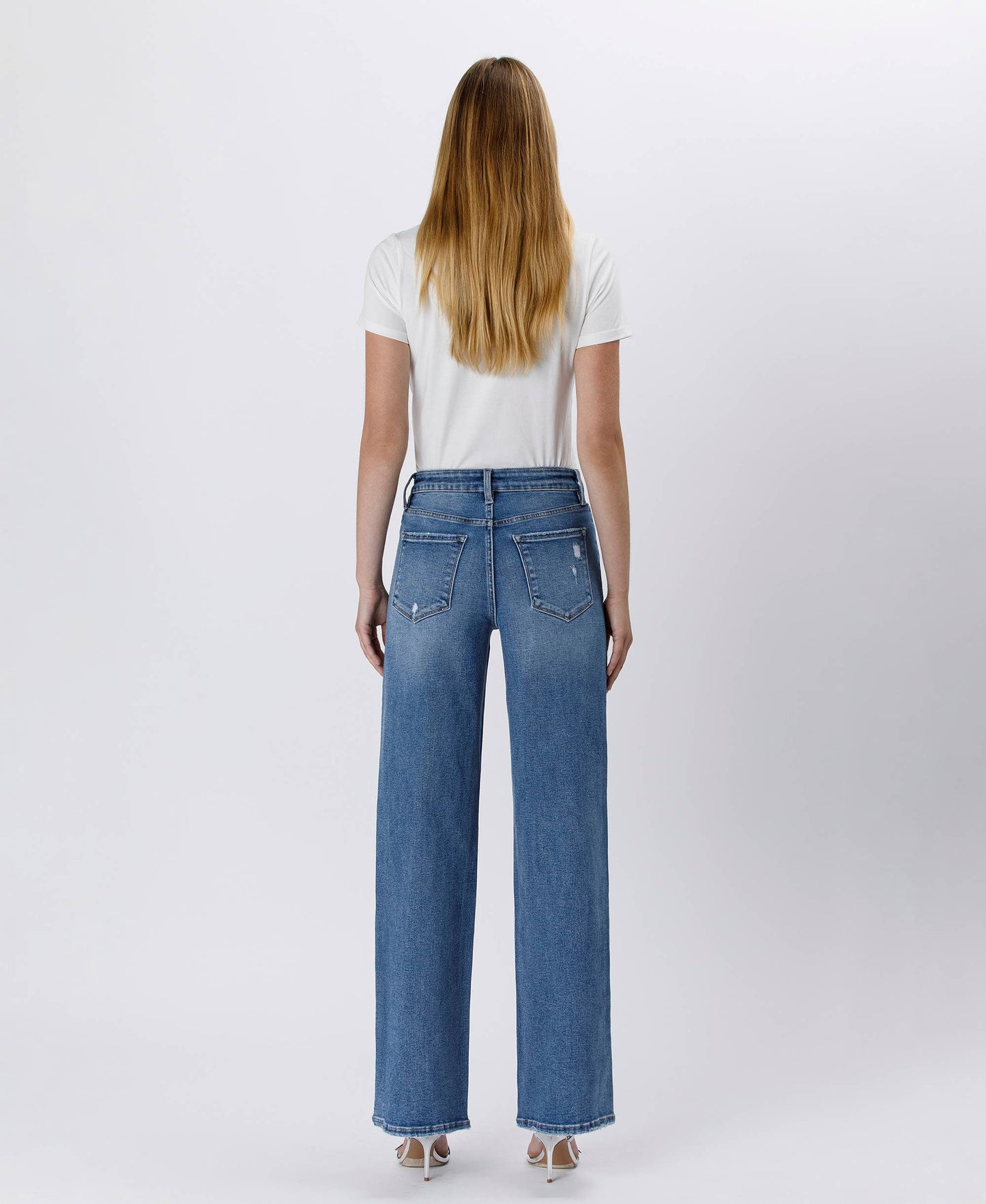 TUMMY CONTROL SUPER HIGH RISE BAGGY WIDE JEANS