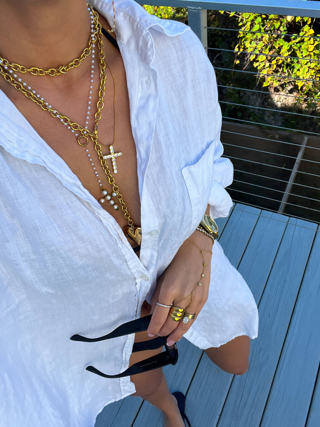 XL DIAMOND CROSS NECKLACE(PRE🤍ORDER)