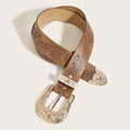 WESTERN STYLE HORSESHOE PRINT CAMEL BELT