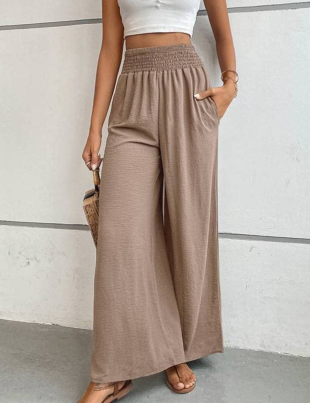 Simple Flared Wide-Leg Pants