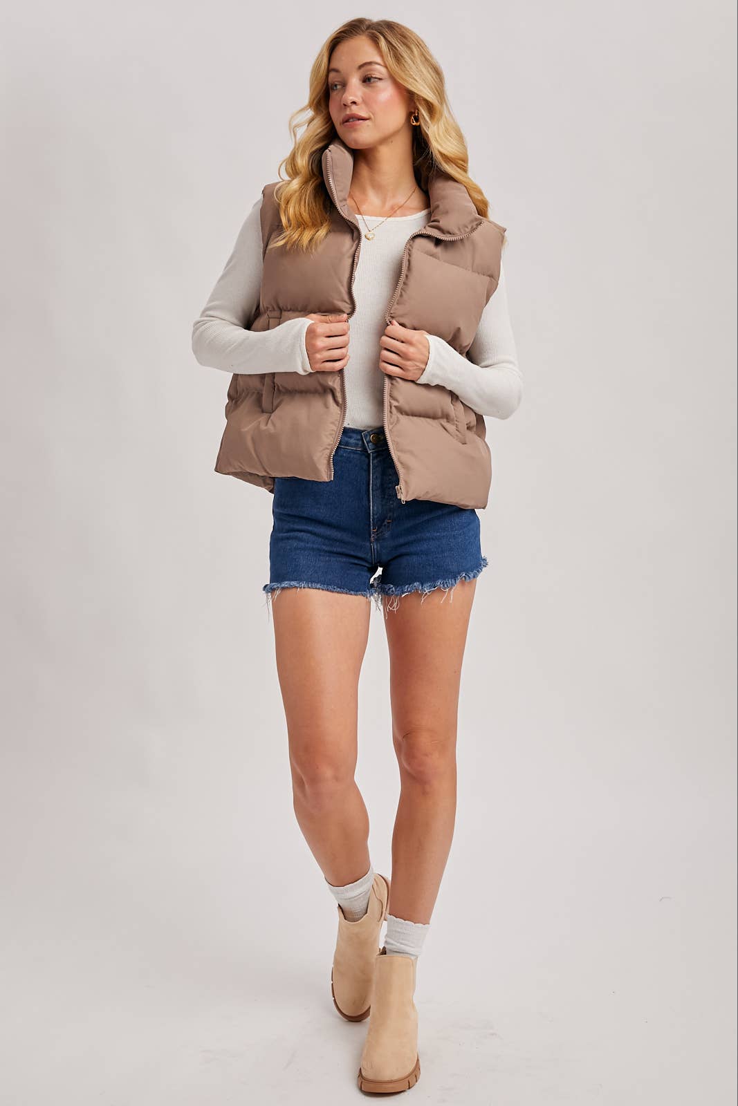 ZIPPER FRONT PUFFER VEST