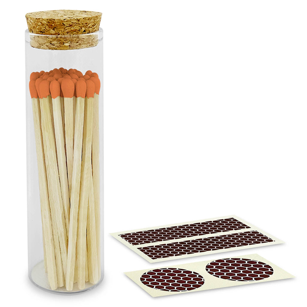 4" Matches in Chic Cork Top Jar - Colors of Your Choice