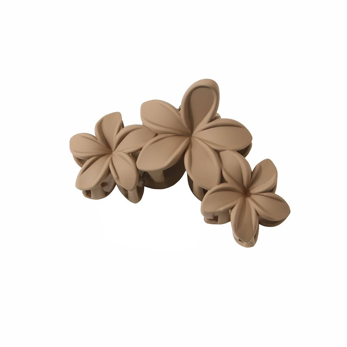 3-Flower Matte Petal Hair Claw – Vintage & Elegant