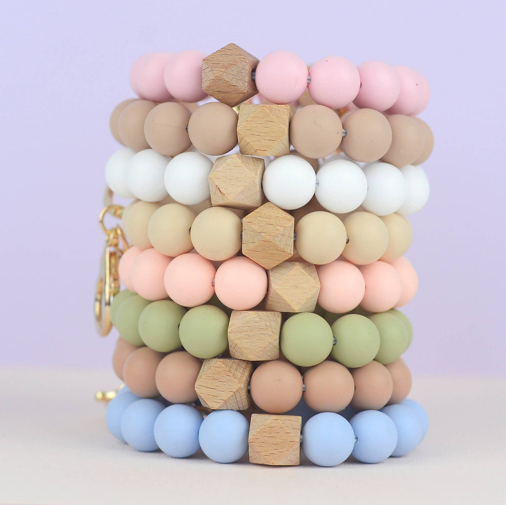 Solid Neutrals Silicone Keychain