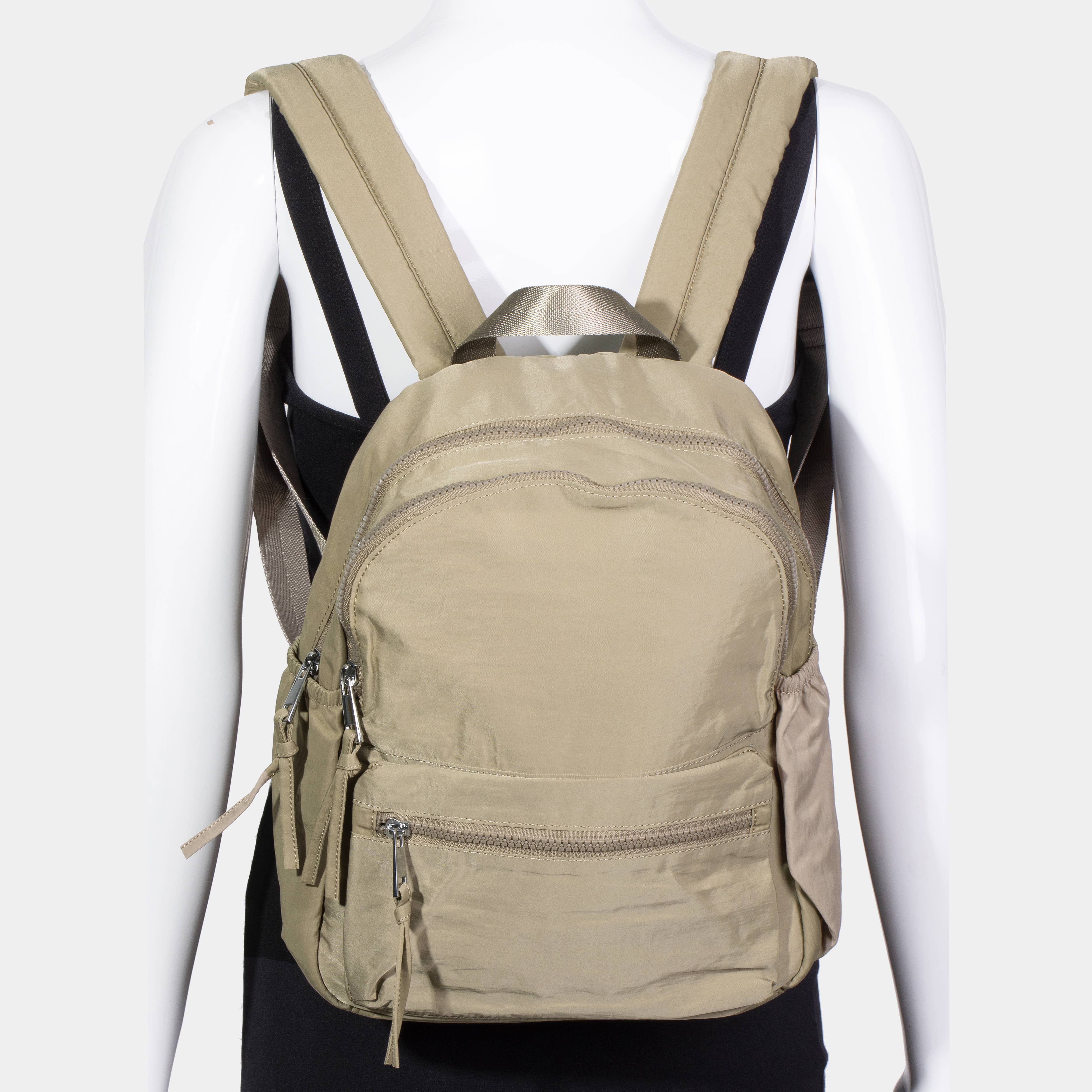 Nylon Multi Zip Backpack