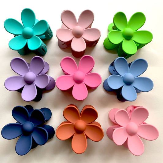 Matte Floral Hair Claw Clip