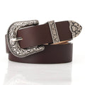 CLASSIC VINTAGE BUCKLE BELT WITH EMBOSSED