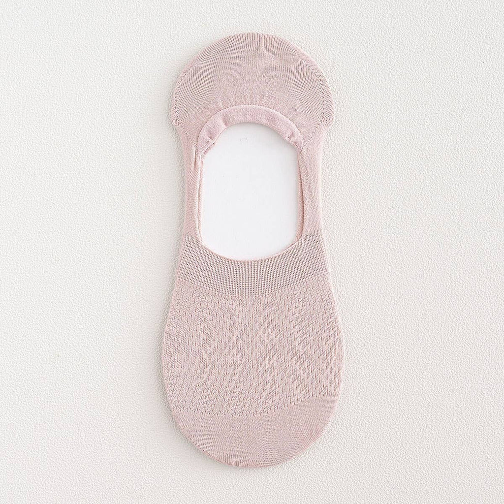 Mesh Solid No Show Socks