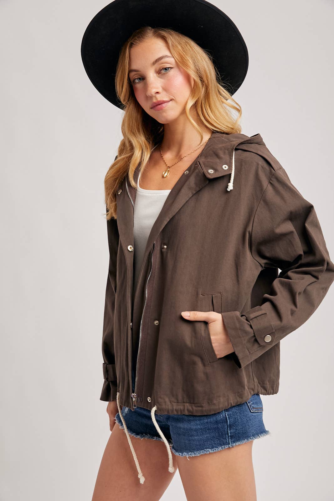 DRAWSTRING HOODED JACKET
