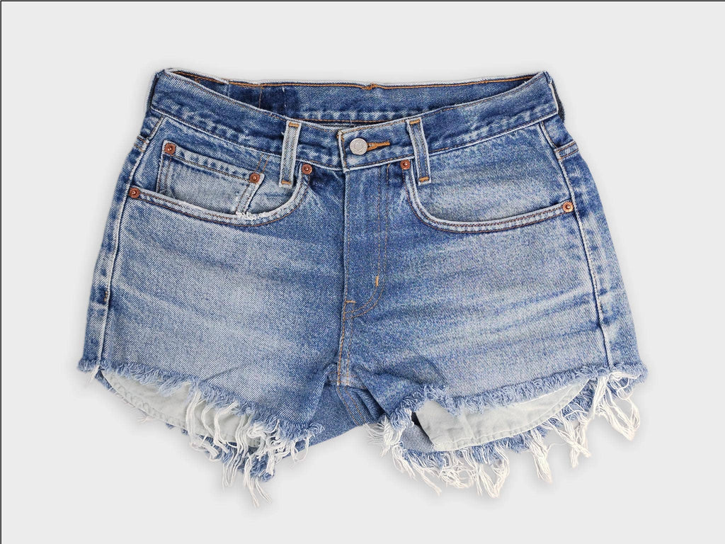 Low-Rise Vintage Washed Denim Shorts - Original