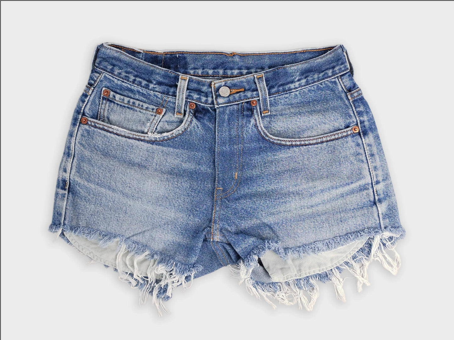 Low-Rise Vintage Washed Denim Shorts - Original