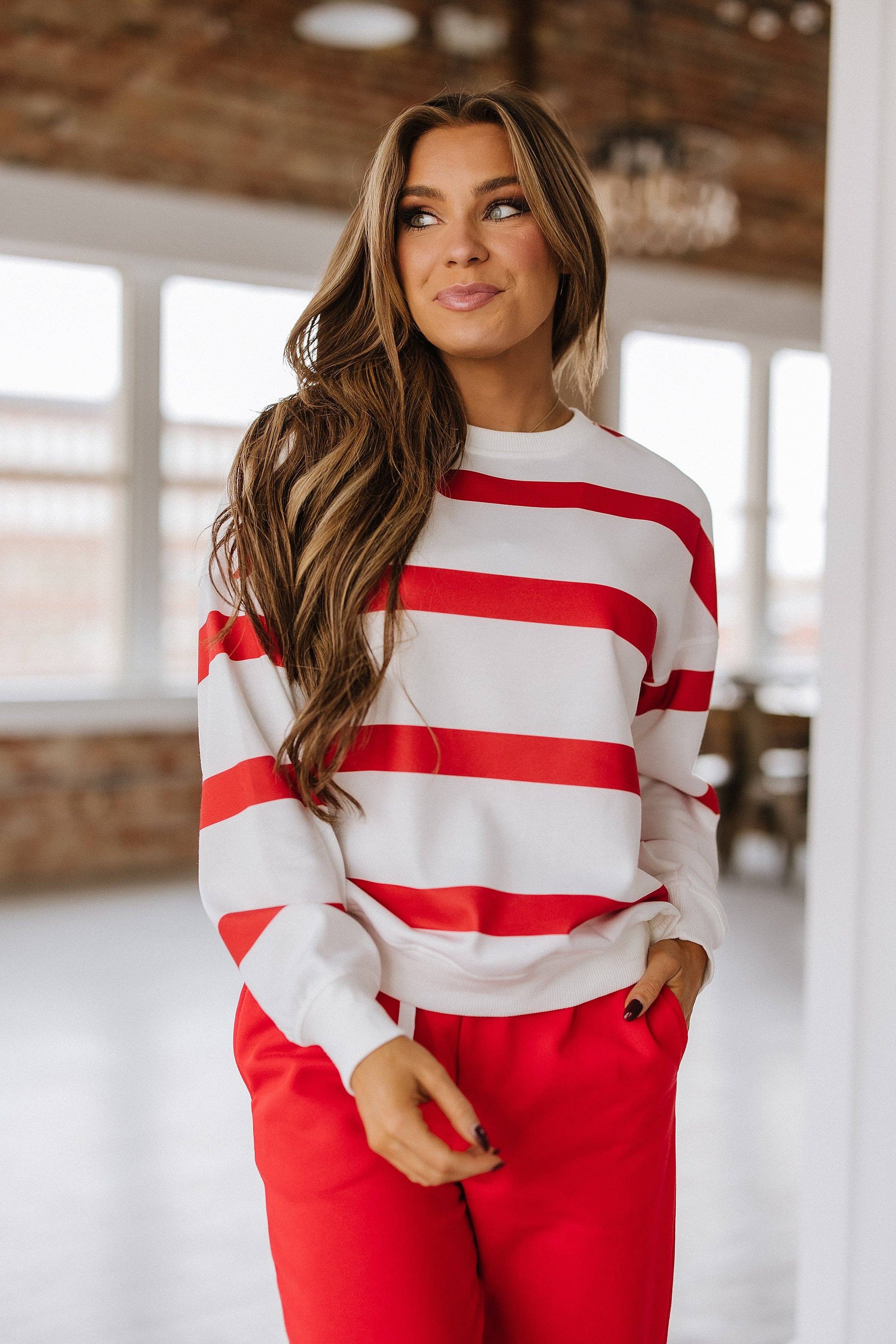Striped Pullover and Joggers Set
