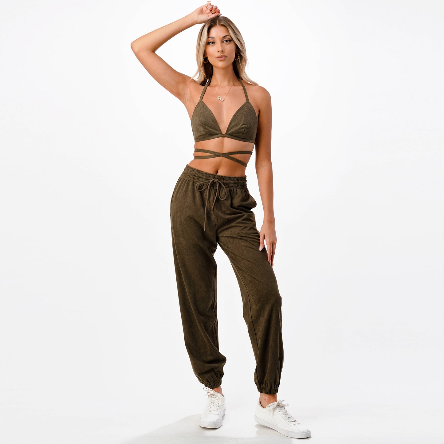 Bralette top with straps at the waist