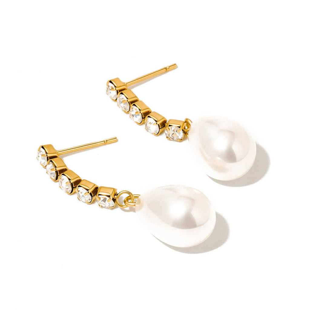Crane Diamond Pearl Earrings - WATERPROOF
