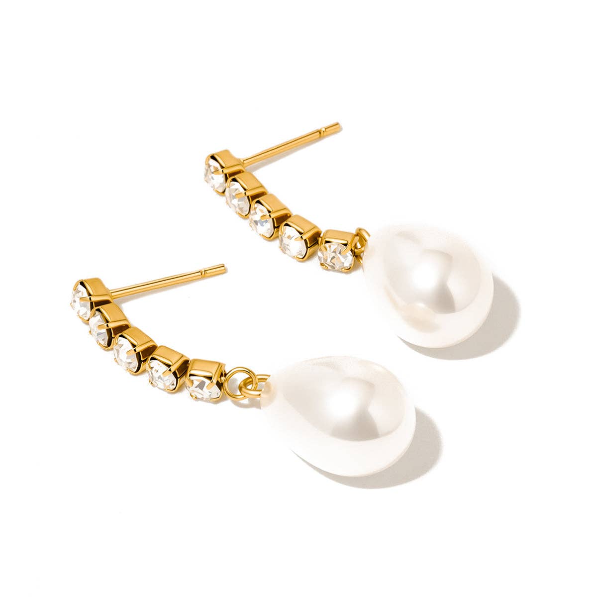 Crane Diamond Pearl Earrings - WATERPROOF