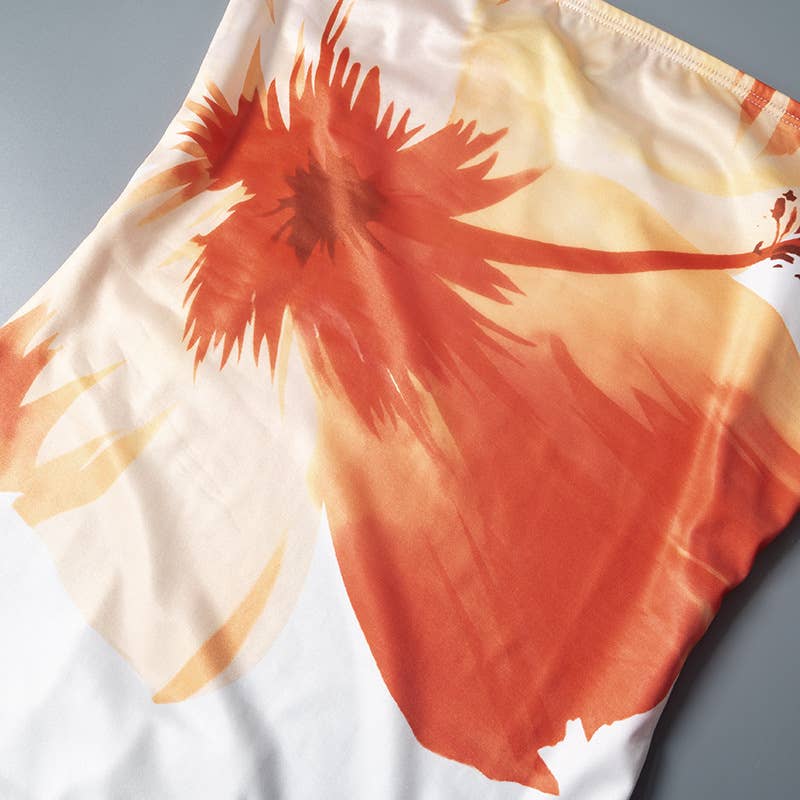 Hibiscus Floral sleeveless tube dress
