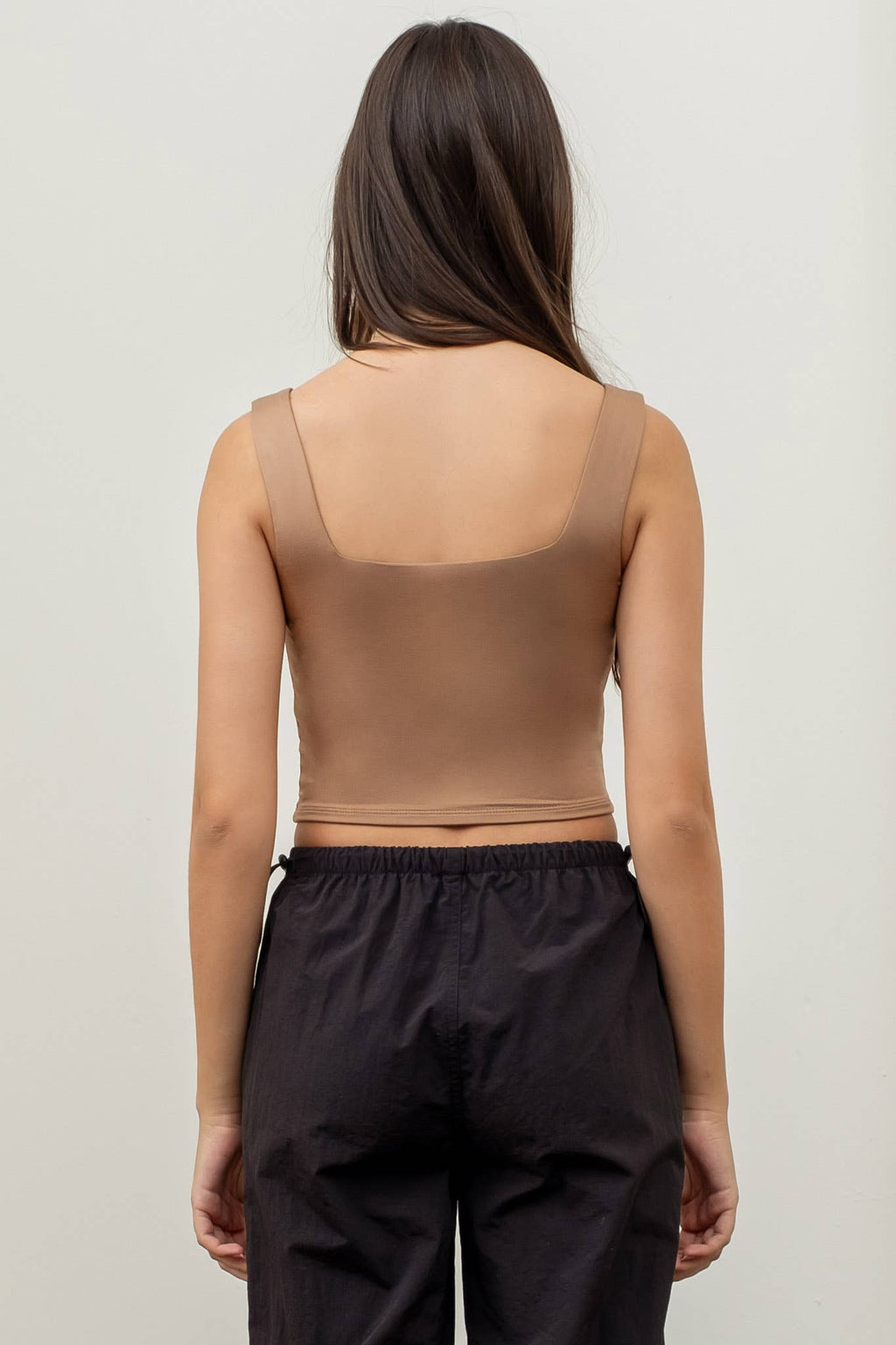 REVERSIBLE CROPPED SQUARE NECK TANK