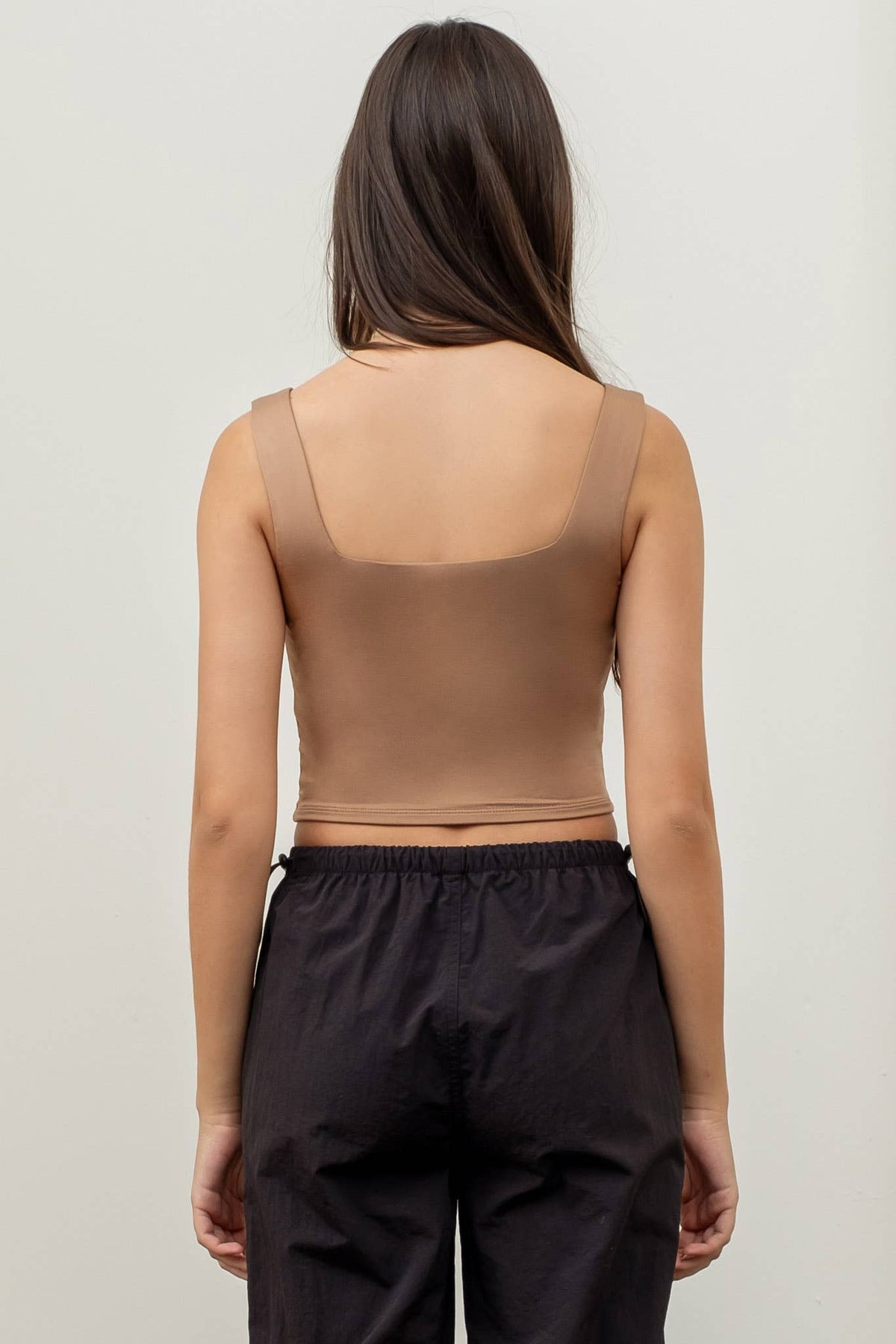 REVERSIBLE CROPPED SQUARE NECK TANK
