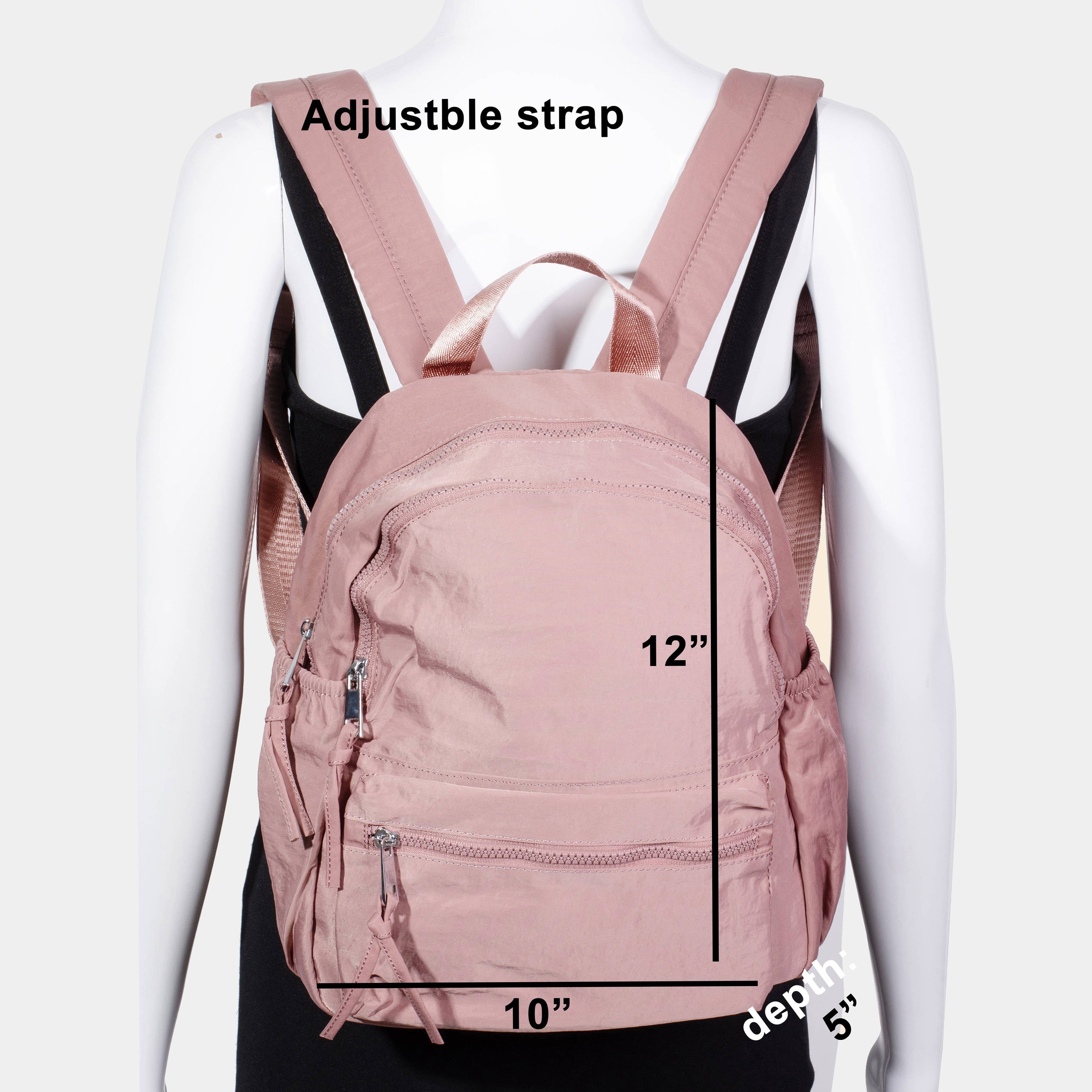 Nylon Multi Zip Backpack