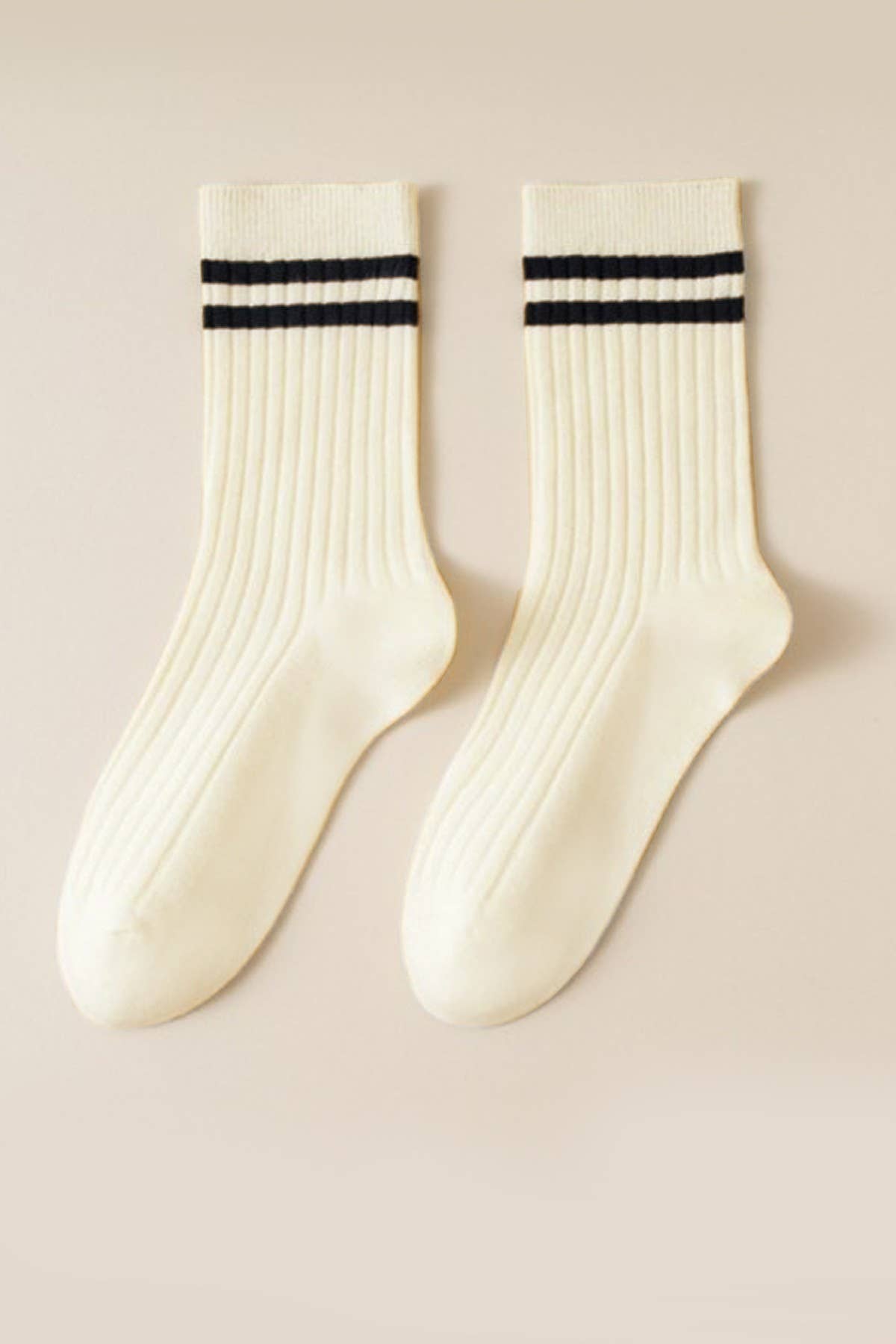 STRIPE HALF CREW COTTON SOCKS