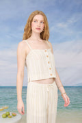 STRIPE BUTTON DOWN SPAGHETTI STRAP CAMI