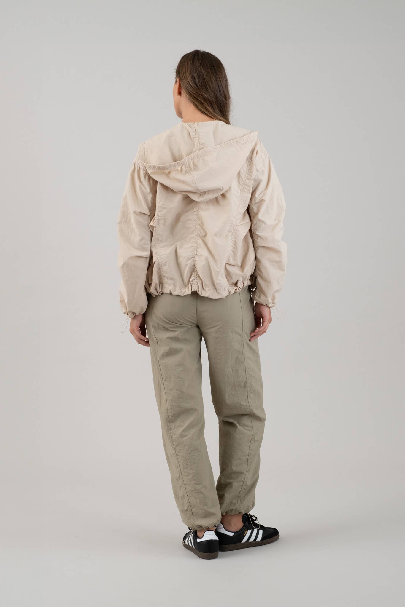 ZIP UP DRAWSTRING HOODED JACKET