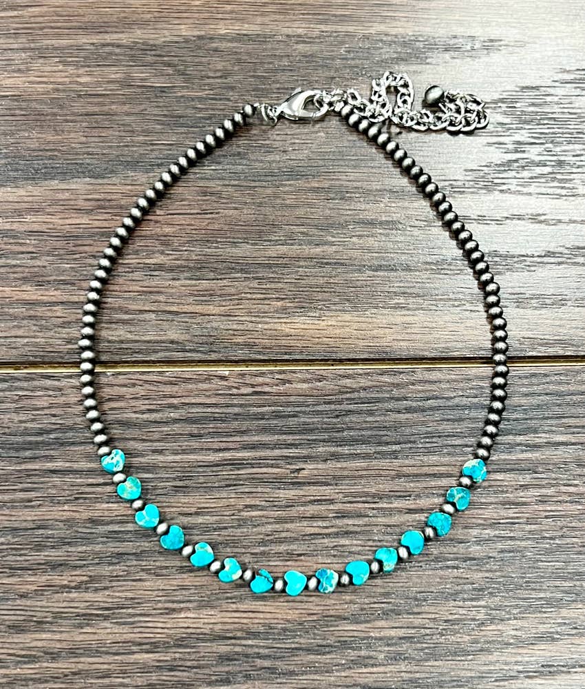 15" Western Heart Gemstone Necklace (PRE🤍ORDER)