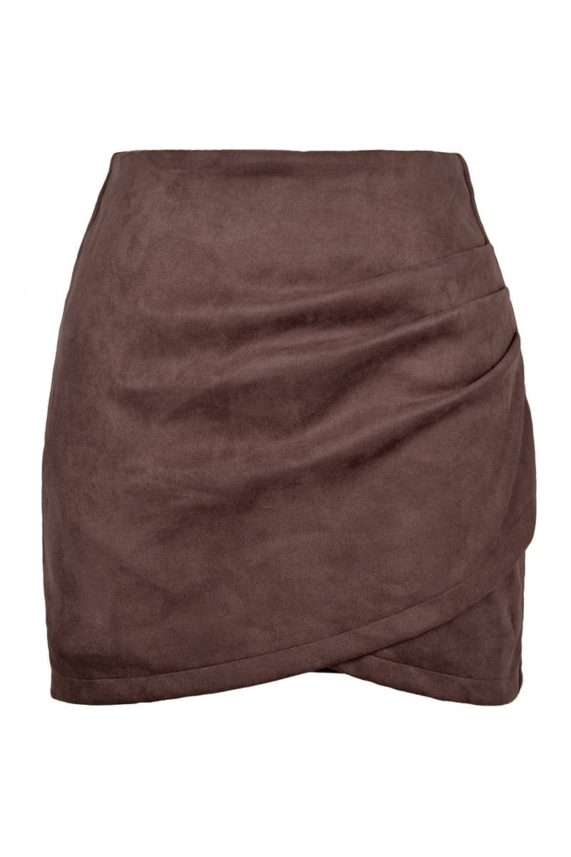 WOMEN HIGH WAIST WRAP MINI SKIRT