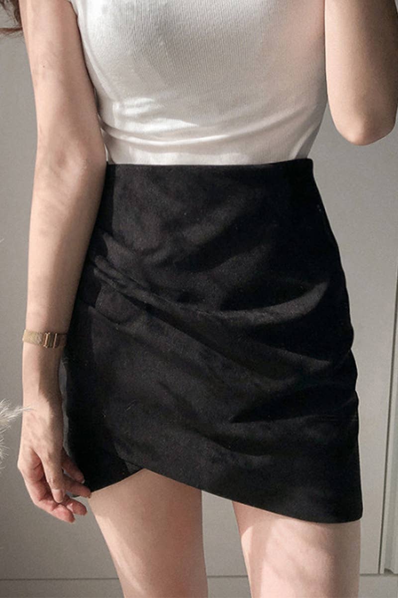 WOMEN HIGH WAIST WRAP MINI SKIRT