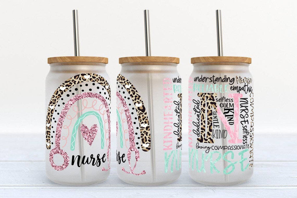 Nurse Affirmation 16oz Libbey Glass Frosted Tumbler