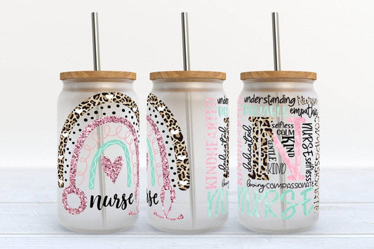 Nurse Affirmation 16oz Libbey Glass Frosted Tumbler