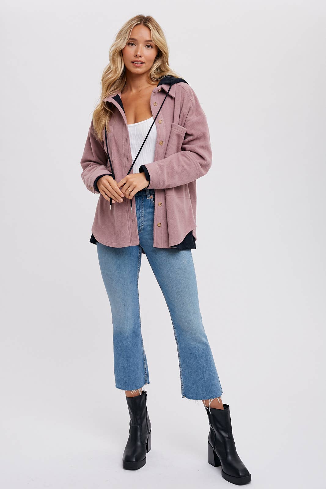 FLEECE HOODIE SHACKET