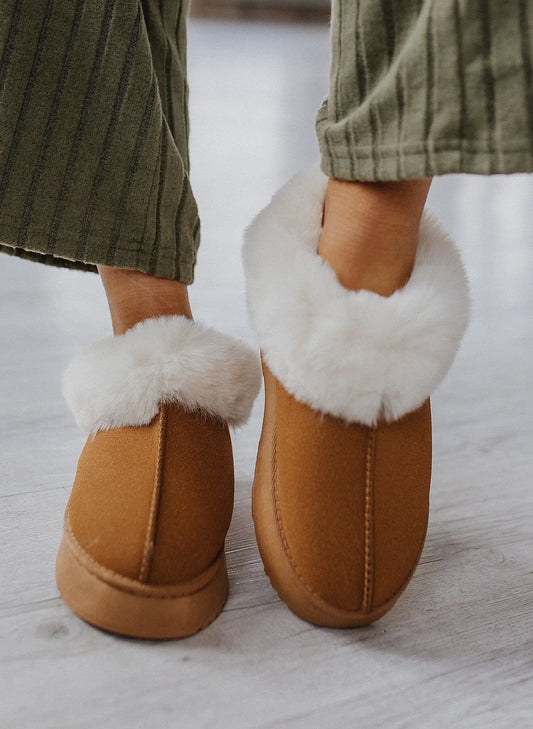 Chestnut Plush Suede Flats