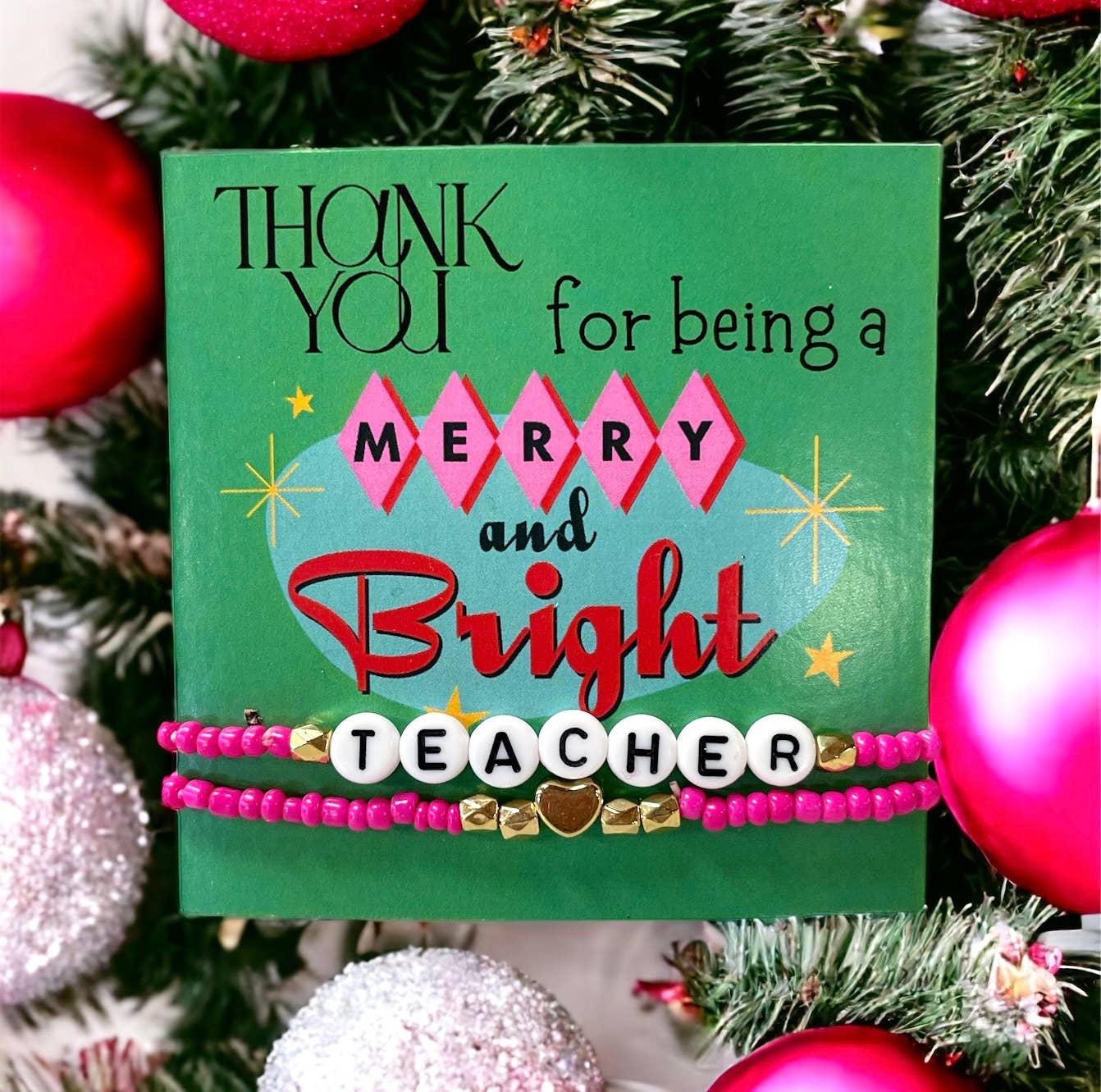 Merry & Bright Teacher Holiday Gift Bracelet