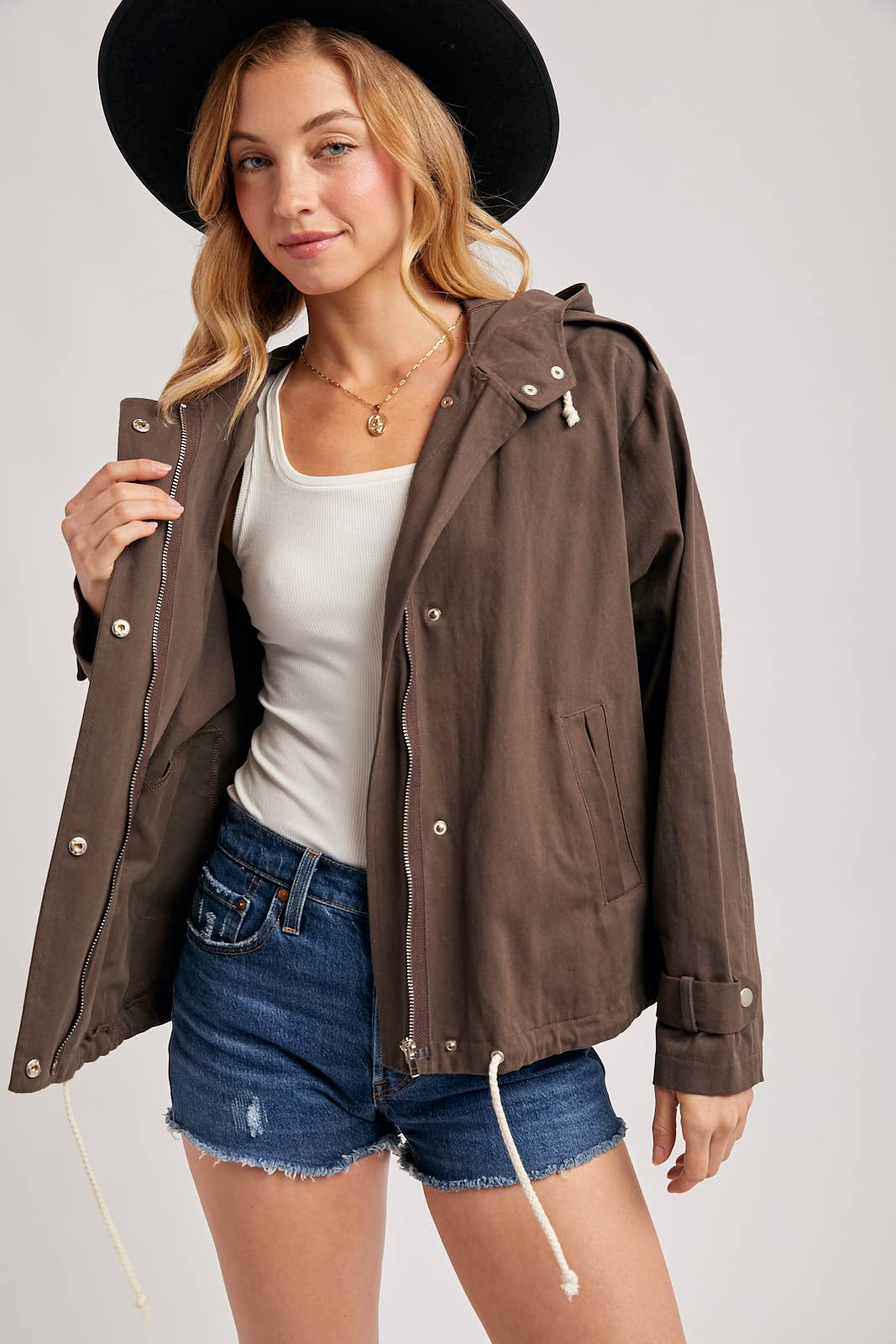 DRAWSTRING HOODED JACKET