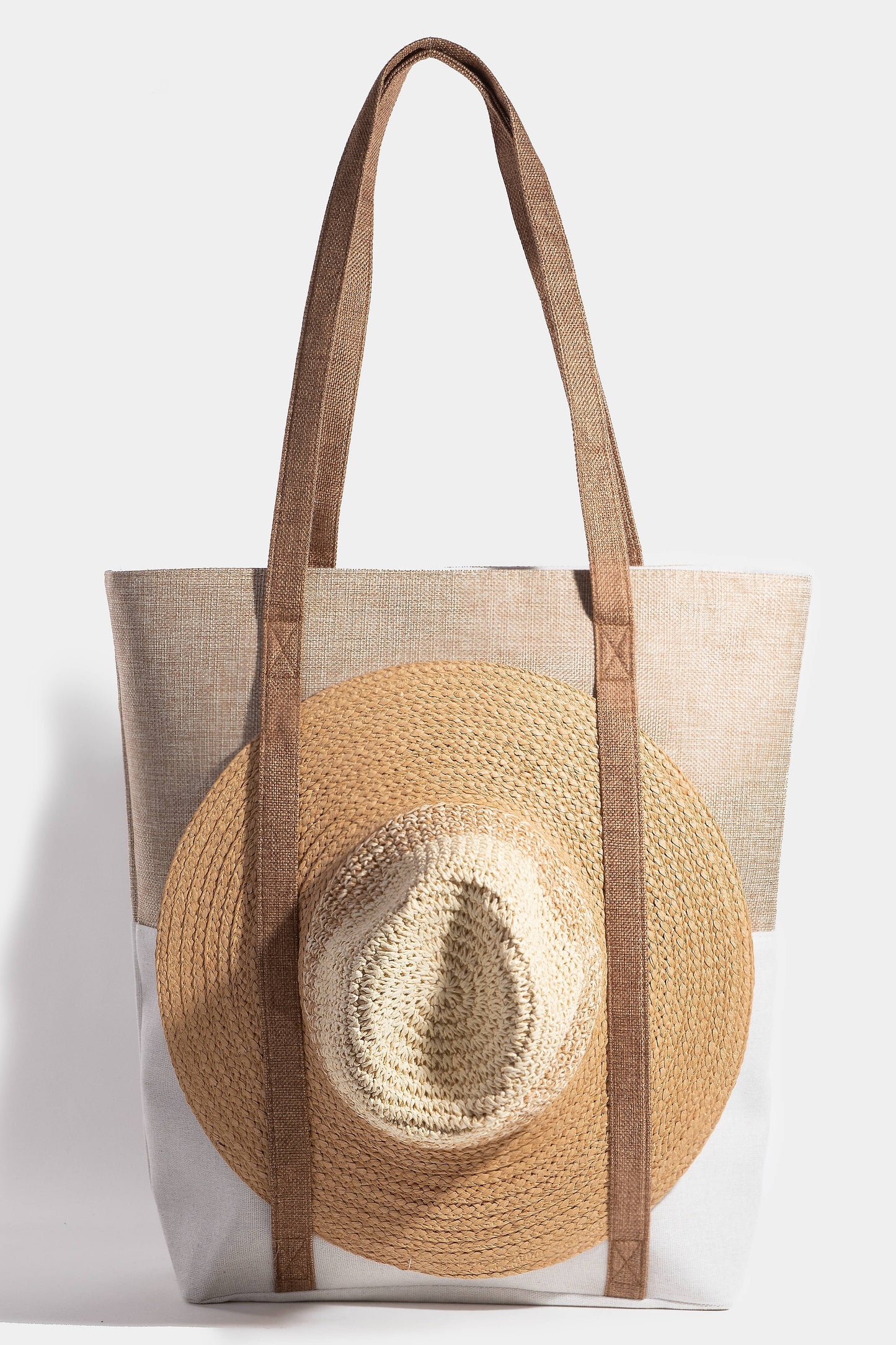 Large Two Tone Hat Carrier Canvas Tote Bag