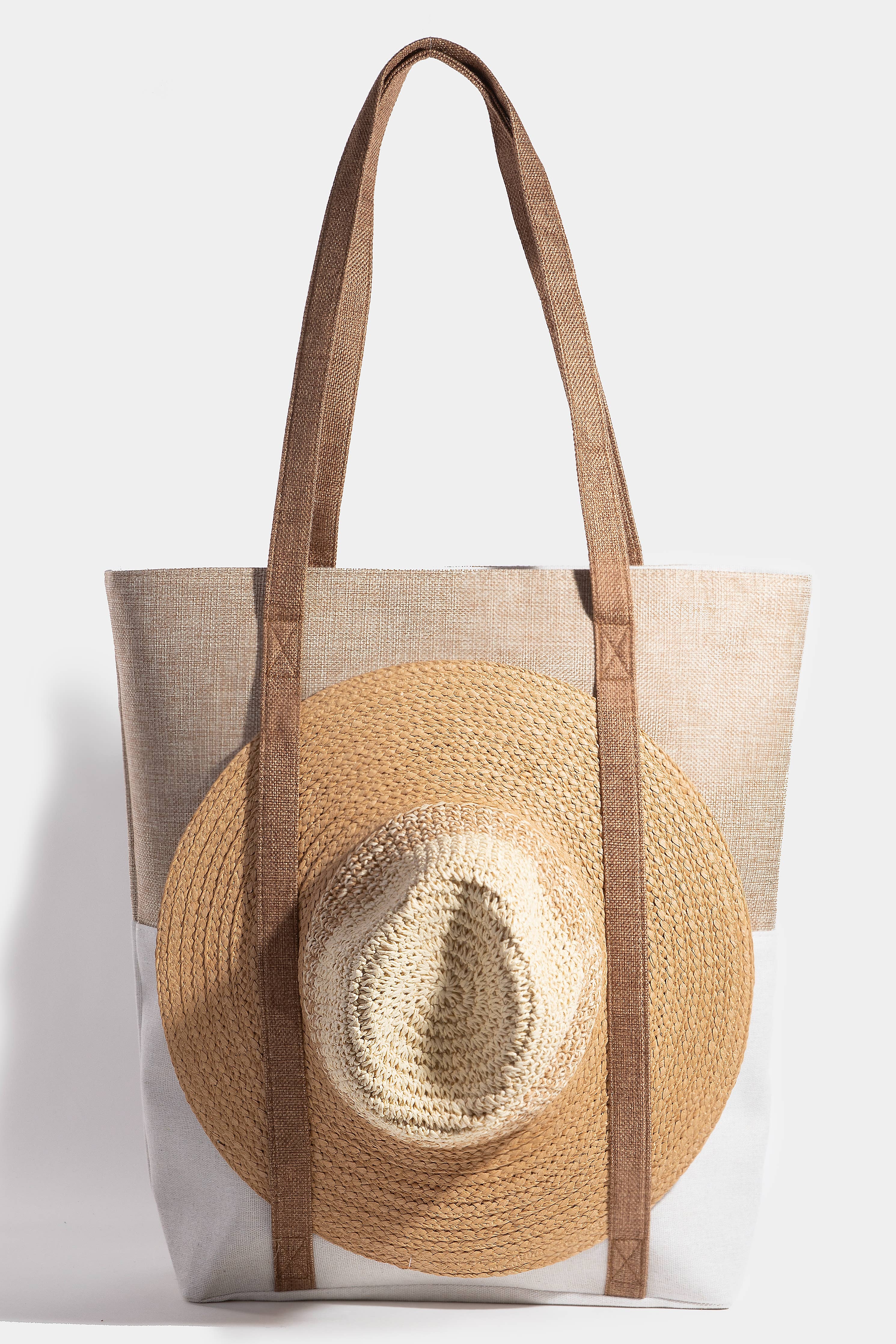 Large Two Tone Hat Carrier Canvas Tote Bag