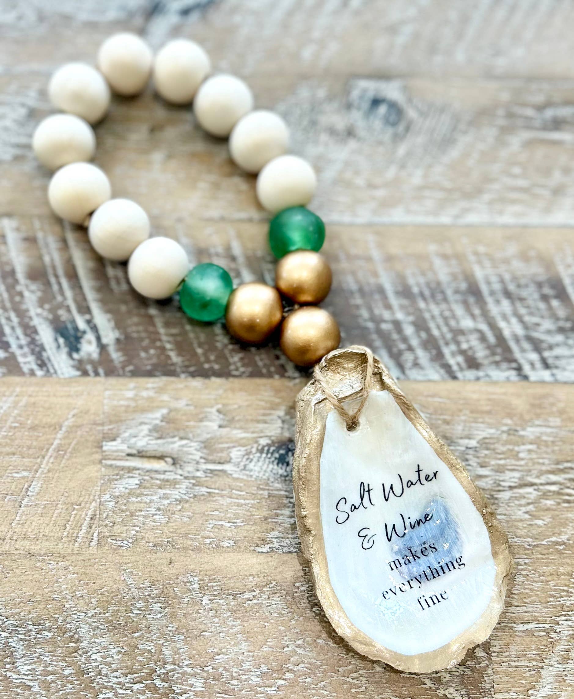Saltwater & Wine Make Everything Fine - Beaded Bottle Charm