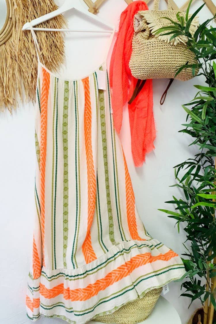 boho multi stripes cover up dress